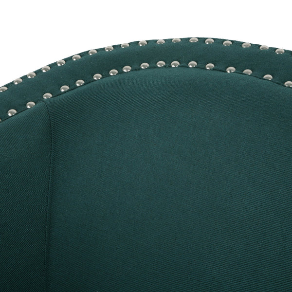 English Elm Christopher Knight Home® - SWIVEL Club Chair in Linen with Double Nailhead Trim, Cozy Tub Design, Iron Legs, No Assembly Required Green 68404.00GRN