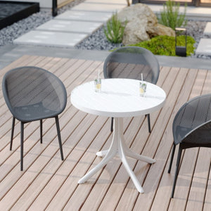 English Elm 2-Pack Modern Lounge Chairs with UV-Resistant PP, Mesh Weave Comfort, Lightweight & Easy-Care Design Warm Grey W3450P323310
