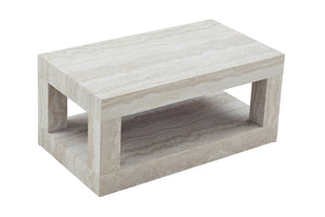 English Elm Modern Two Tier Rectangular Coffee Table with Open Shelf Mdf Build for Living Rooms W3875P389660