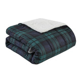 Woolrich Brewster Lodge/Cabin Softspun Down Alternative Filled Throw WR50-1348 Blue