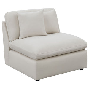 English Elm Greeley Ivory Upholstered Armless Chair — Plush Deep Cushions, Tailored Topstitching, Modern Modular Accent Seat B062P378400