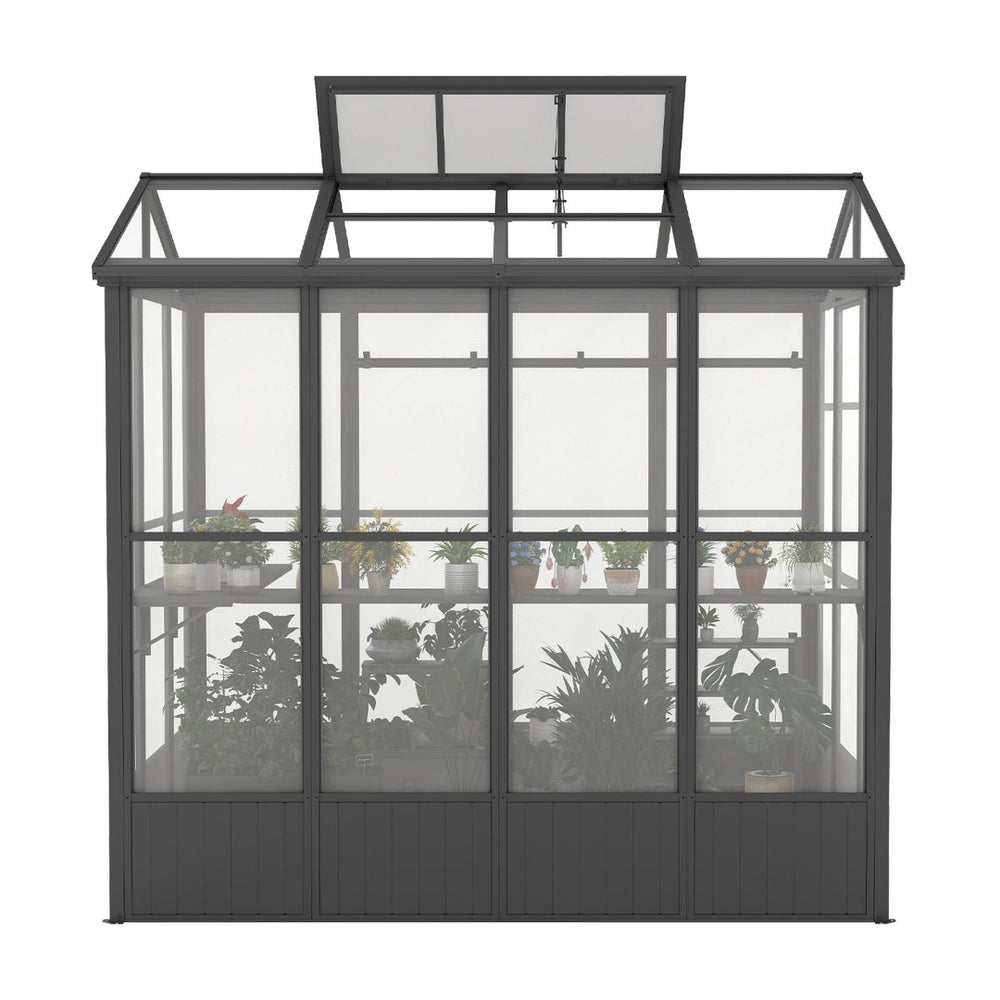 English Elm 6.5x8ft Outdoor Aluminum Polycarbonate Greenhouse Auto Vent Backyard Garden Walk-in W1859P346464