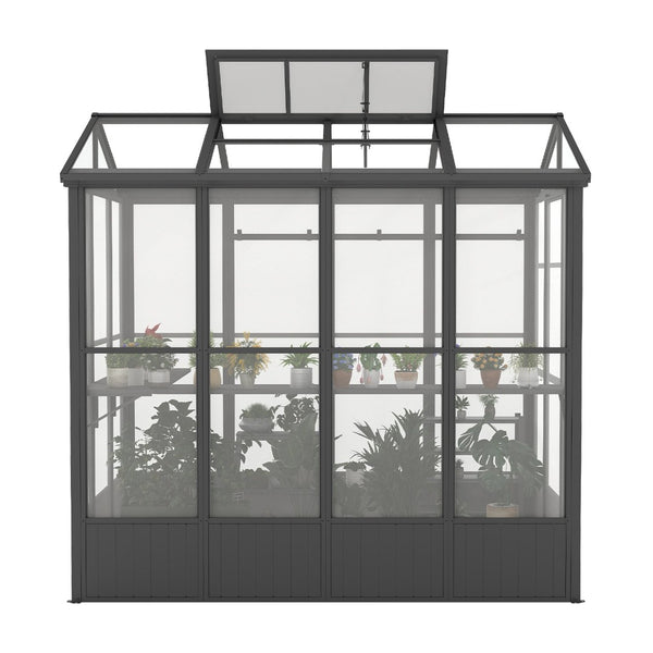 English Elm 6.5x8ft Outdoor Aluminum Polycarbonate Greenhouse Auto Vent Backyard Garden Walk-in W1859P346464
