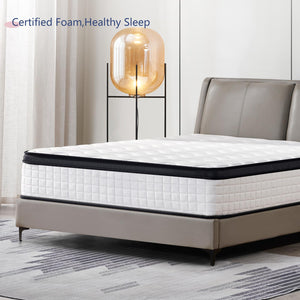 English Elm 12 Inch King Size Hybrid Mattress - Pressure Relief, Spinal Alignment & Motion Isolation For Comfort B347P405305