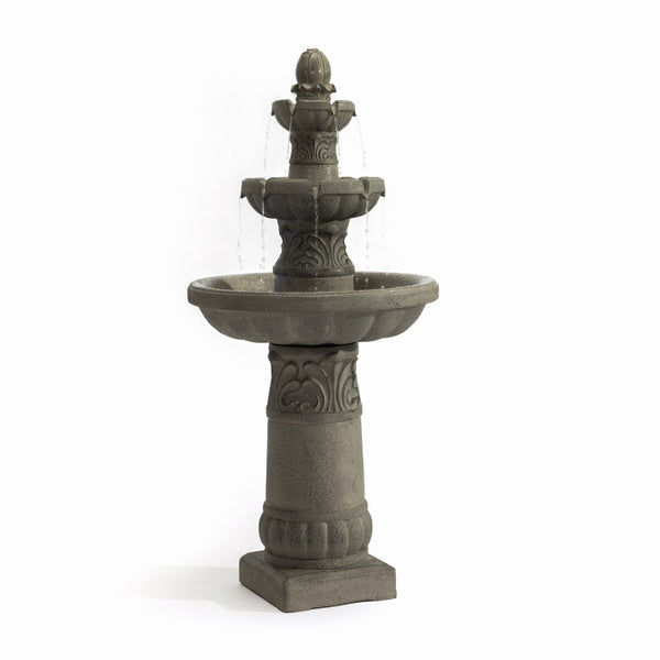 English Elm 3-tier Cascading Resin Fountain with Led Lights for Patio Garden or Indoor Use W853P412665
