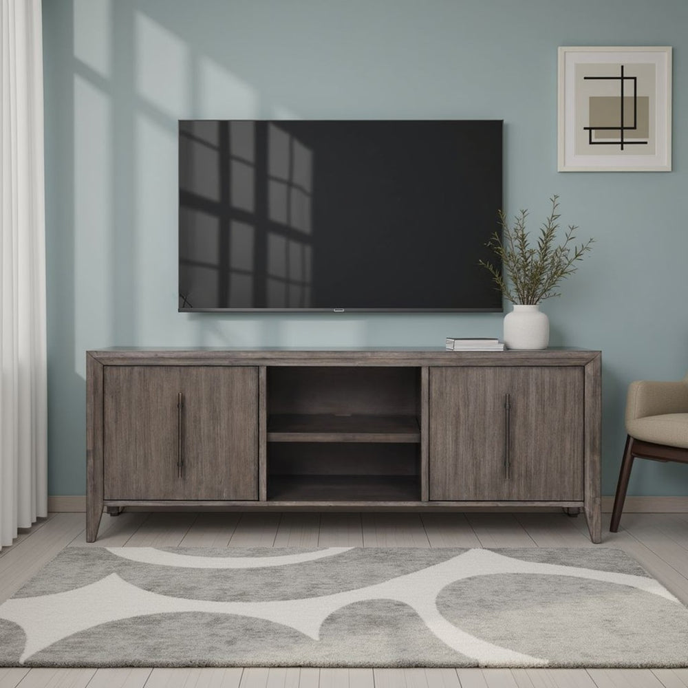 English Elm Avana Fully Assembled Acacia Media Console with Bronze Hardware for Living Rooms B108P468529