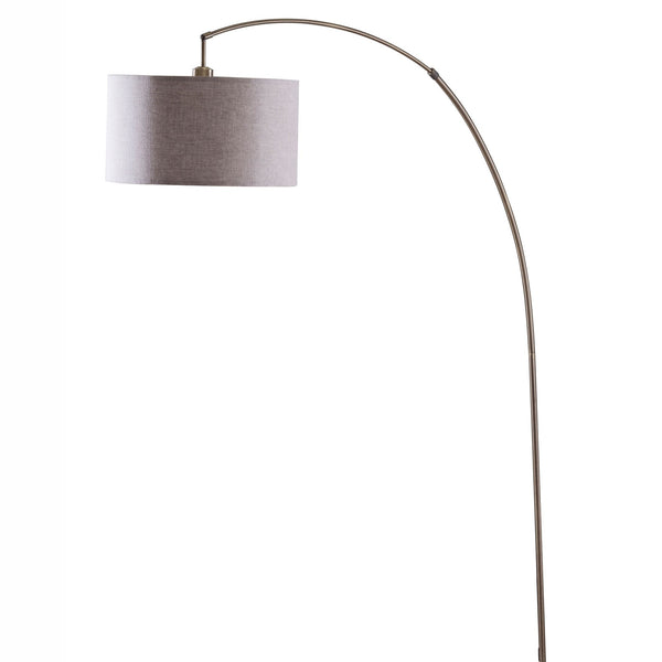 English Elm 86" Tall Metal Floor Arc Lamp "Bowery" - Elegant Antique Gold & Beige Shade For Warm Ambient Lighting B072116138