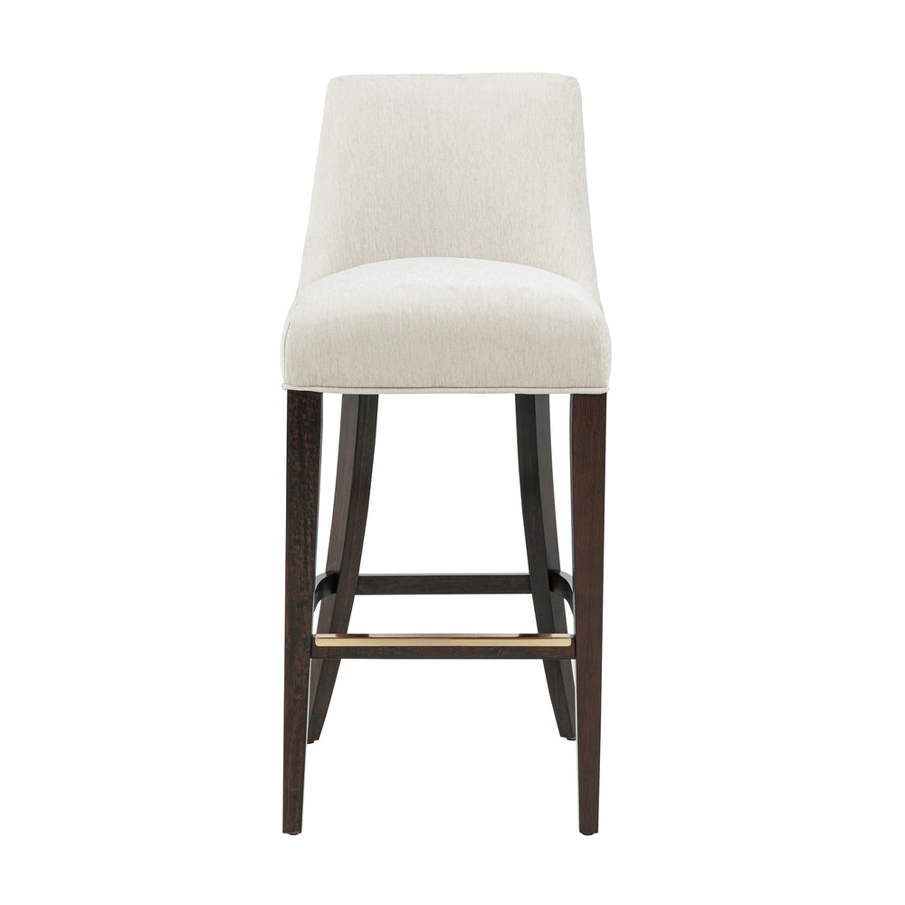 English Elm Beever Chenille Barstool In Cream - Elegant Rubberwood Frame & Gold Accents For Modern Comfort B365P397982