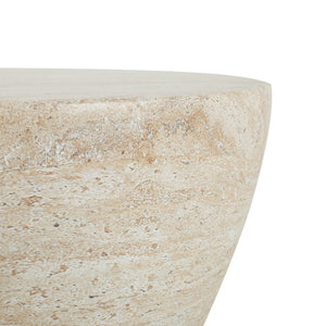 English Elm Christopher Knight Home® - Outdoor Lightweight Concrete MGO Side Table End Table - Modern Travertine Accent for Indoor/Outdoor Use Beige N773P210980Z