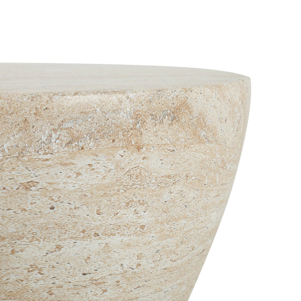 English Elm Christopher Knight Home® - Outdoor Lightweight Concrete MGO Side Table End Table - Modern Travertine Accent for Indoor/Outdoor Use Beige N773P210980Z