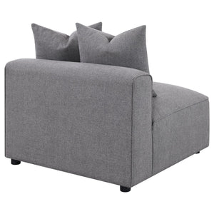 English Elm Amherst Grey Armless Chair With Accent Pillow - Modern Comfort & Stylish Versatility For Any Space B062P358230