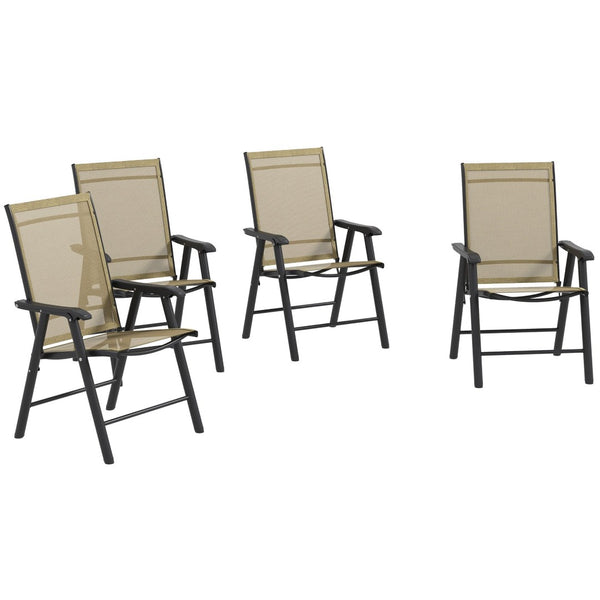 English Elm Outsunny 4 Piece Folding Mesh Sling Outdoor Dining Chair Set with Steel Frame W2225P174112
