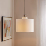 INK+IVY Pacific Modern/Contemporary Metal Pendant with Drum Shade II151-0105 Plated Nickel