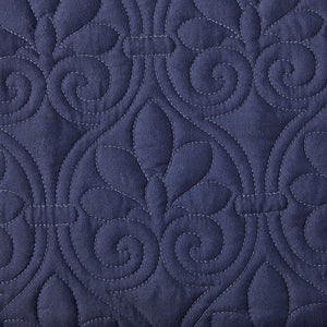 English Elm 3 Madison Park Quebec Quilted Bedspread Set King Navy Pleated Split Corners Antimicrobial Freshness Protection B035129057