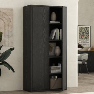 English Elm Rivington 38" Black Bookcase Cabinet - Modern Storage Solution With Soft-Close Doors & Adjustable Shelves B365S00012-GIGA