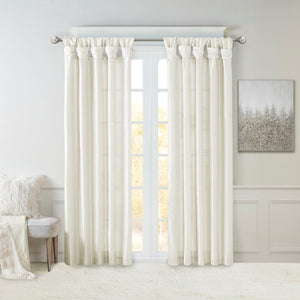 English Elm Twist Faux Silk Lined Window Curtain Panel 50x108" with Twist Tab Top, Luxurious Sheen & Privacy White 2.95 L x 10.04 W x 9.06 H B03598089