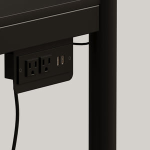 English Elm Black Metal Loft Bed with Built-in Desk Rgb Led Lighting and Charging Station Black W1671S00009