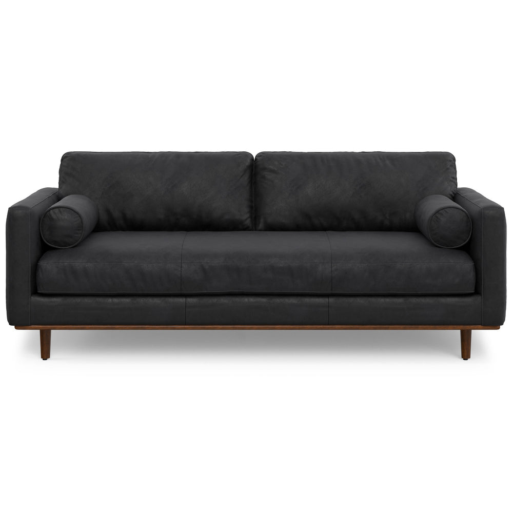 English Elm Morrison 89-Inch Mid-Century Modern Leather Sofa With Plush Cushions For Ultimate Comfort & Style B136P364294