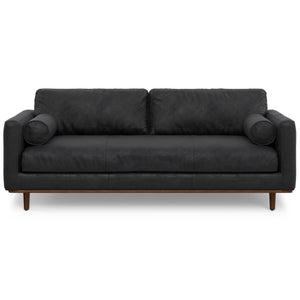 English Elm Morrison 89-Inch Mid-Century Modern Leather Sofa With Plush Cushions For Ultimate Comfort & Style B136P364294