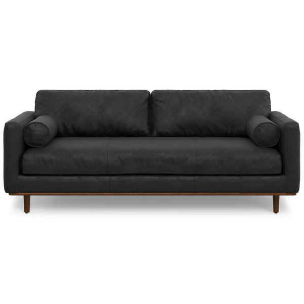 English Elm Morrison 89-Inch Mid-Century Modern Leather Sofa With Plush Cushions For Ultimate Comfort & Style B136P364294