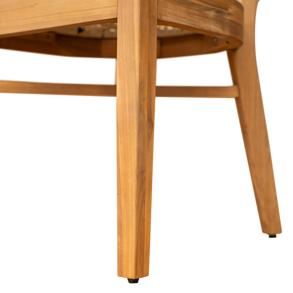 English Elm Christopher Knight Home® - Netro Acacia Wood Dining Chair Set of 2 with Light Brown Wicker Rattan Backrest Rustic Teak Comfort (96) N775P321708T