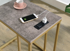 OSP Home Furnishings Norwich C-Table  Brown / Gold