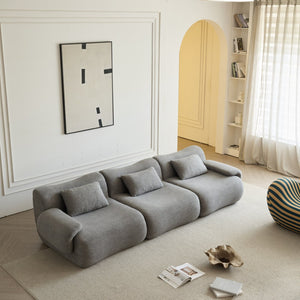 English Elm H-017-not Sherpa Armless Modular Sectional Unit Plush High Density Foam Living Room Sofa Antique Gray W3622P346245