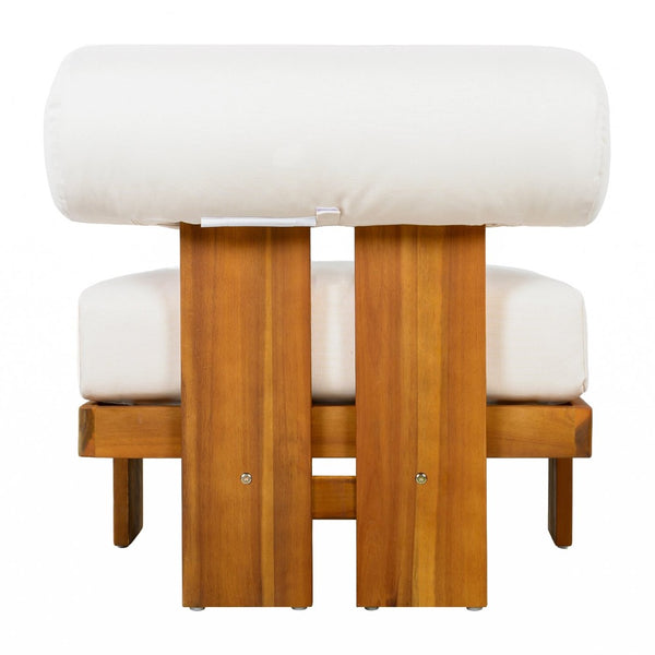 English Elm Patio Acacia Wood Club Chairs Set of 2 with Round Cushions for Outdoor Seating N776P387846B