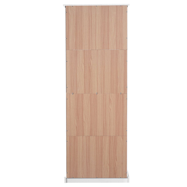 English Elm 67.2" Tall Bathroom Storage Cabinet with Tempered Glass Doors, Adjustable Shelves, Soft-Close Hinges and Anti-Tip Safety White N729P310006K