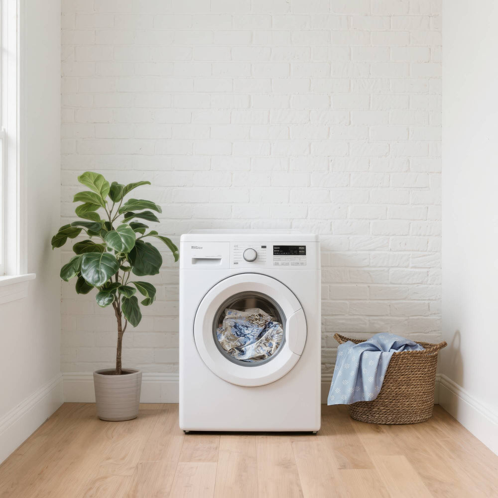 JLA Home Madison Park Essentials - 7 Vintage-Inspired Bedding Collection with Watercolor Floral Print, Reversible Microfiber Comforter Set for Year-Round Comfort Beige/Blue MPE10-1189