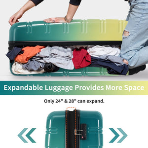 English Elm Hardshell Polycarbonate 3 Piece Spinner Luggage Set with Tsa Lock Expandable Travel N732P184448R
