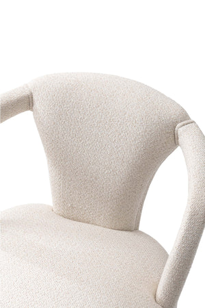 English Elm Palmer Upholstered Tweed Armchair with Kiln-Dried Birch Frame, High-Density Foam Comfort, Durable Finish Ivory B365P397740