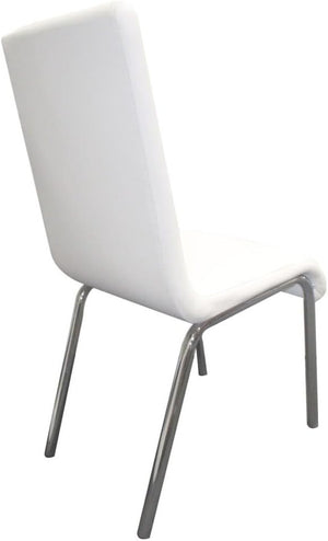 English Elm Modern Faux Leather Side Chair Set of Four with Polished Chrome Legs for Dining B011S02255