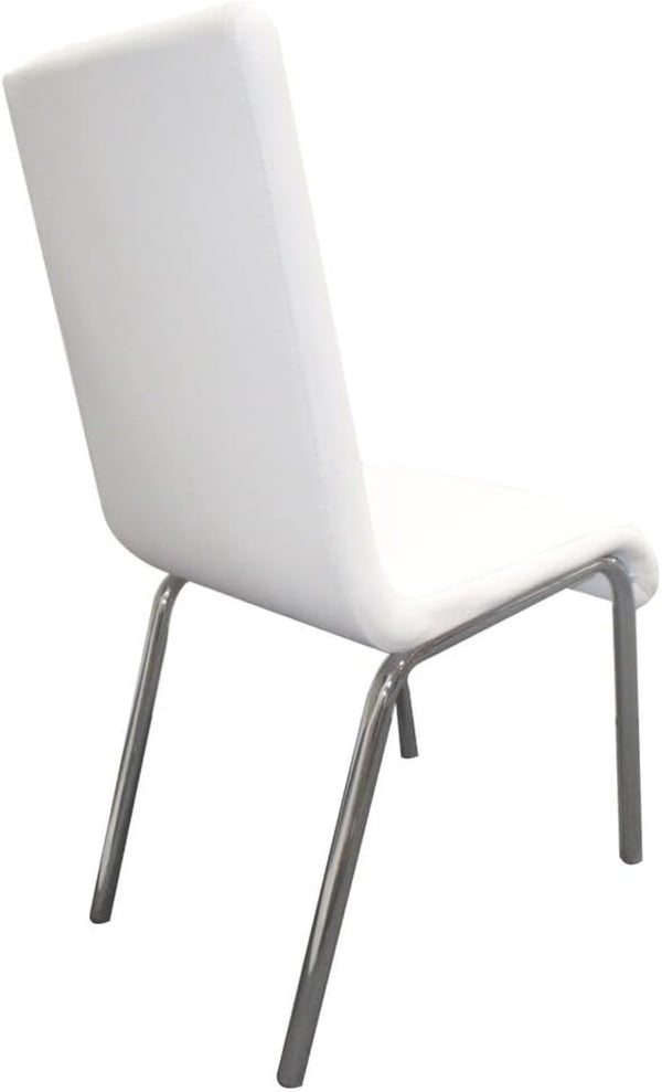 English Elm Modern Faux Leather Side Chair Set of Four with Polished Chrome Legs for Dining B011S02255