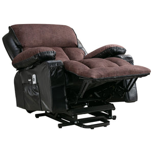English Elm Power Electric Lift Lounge Chair For Elderly - Heating, Vibration Massage & Usb, Black Brown Comfort W1521P302657-GIGA