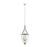 Martha Stewart Camden Transitional 4-Light Glass Bowl Shaped Chandelier MT151-0067 Antique Brass