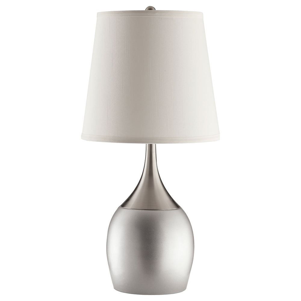 English Elm Droplet Silver Urn Table Lamp Set of 2 with Chrome Accents and Empire Shade – Modern 24" Elegance B062P328710