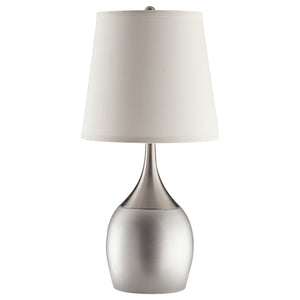 English Elm Droplet Silver Urn Table Lamp Set of 2 with Chrome Accents and Empire Shade – Modern 24" Elegance B062P328710