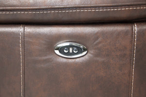 English Elm POWER Sofa Chocolate Leather-Look 88" Power Reclining Sofa with Metal Mechanism & Solid Wood Frame, Plush Comfort B089S00121