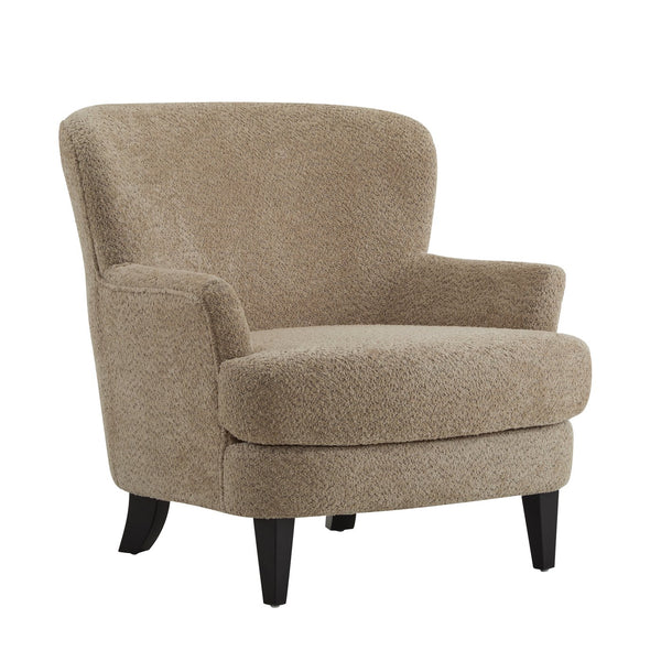 English Elm Christopher Knight Home® - Gerald Boucle Upholstered Club Chair with Tapered Birch Legs, Tonal Piping and Cozy Texture Brown 33 L x 32.75 W x 30 H N776P243523D
