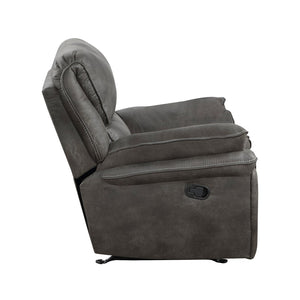 English Elm Plush Microfiber Rocker Recliner with Solid Wood Frame and Pocket Coil Cushioned Seat Gray B011P230437