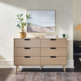 Simple 6 Drawer Dresser with Cut Out Handles Riviera HANB5BRIC Walker Edison