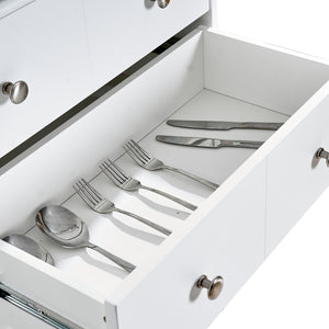 English Elm 67" Tall Pantry Cabinet with Glass Doors & Drawer, 67" White MDF Tall Kitchen Storage Cupboard W3417P321849