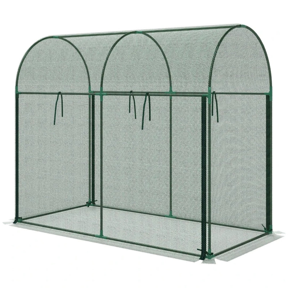 English Elm Spacious Garden Crop Cage with Steel Frame Hdpe Mesh Cover and Roll up Zippered Door T3971P468416