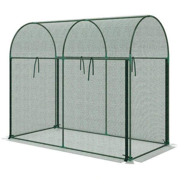 English Elm Spacious Garden Crop Cage with Steel Frame Hdpe Mesh Cover and Roll up Zippered Door T3971P468416