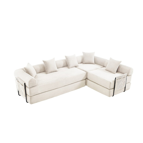 English Elm United We Win Convertible Sofa Bed – Soft Corduroy, Memory Foam Comfort For Dorms & Guest Rooms W1568S00254-GIGA