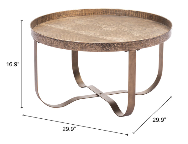 Vannes Coffee Table Brass 109839 Zuo Modern