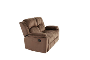 English Elm Motion Loveseat sleek bonded leather reclining sofa with solid wood frame and metal mechanism, luxe comfort for contemporary living spaces Chocolate 58 L x 31 W x 27 H B011P205571