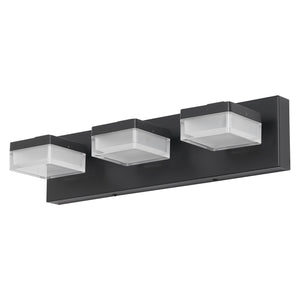 English Elm Modern 3-Light Led Vanity Fixture - Matte Black & Acrylic Over Mirror Light For Contemporary Spaces W2312P374905
