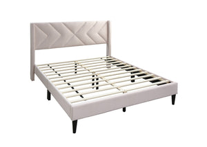 English Elm Modern Diamond Tufted Platform Bed Burlap Upholstered Frame for Loft Bedrooms Light Pink B011P418605